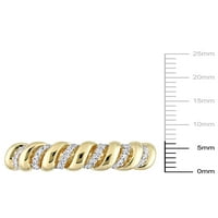 קראט T.W. יהלום 14KT טבעת גל זהב צהוב