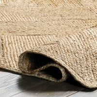 Nuloom Kerstina שטיח אזור יוטה מזדמן, 4 '6', טבעי