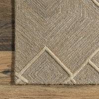 נולום קאסי מודרני גיאומטרי צמר אזור שטיח, 6 '9', טבעי