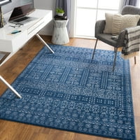 אורגים אמנותיים סזאר שטיח שטיח מרוקאי, כחול, 7'10 10 '