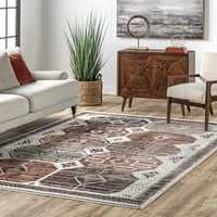 Nuloom Evie Evie בהשראה גלובלית סמל שטיח שטיח, 5 '3 7' 7
