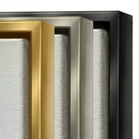 סטופל תעשיות סתווי לבן דלעת צילום מתכתי זהב צף ממוסגר בד הדפסת קיר אמנות, עיצוב על ידי ליל רו