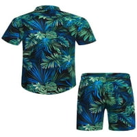 צ ' אמה גברים של הוואי התאמת סט קיץ 2-חתיכה תלבושת סטי חוף חולצות ומכנסיים קצרים