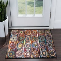 מעגלי שטיחים באזור עכשווי מפזרים מקורה רב-צבעים קלים לניקוי