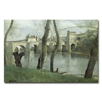 סימן מסחרי אמנות גשר מנטס אמנות קנבס מאת ז'אן בפטיסט קורוט