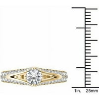 קראט T.W. טבעת אירוסין קלאסית מפוצלת של יהלום ביהלום בזהב צהוב 14KT