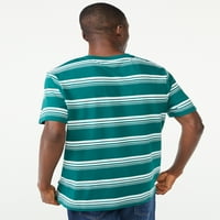 חולצת טריקו צווארון משולש של גברים משולשים בחינם עם שרוולים קצרים