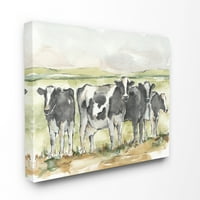חוות מרעה פרה נוף בעלי החיים ציור בצבעי מים בד אמנות קיר על ידי איתן הארפר