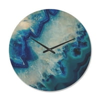 שעון קיר עץ מודרני של עיצוב 'כחול פרוסת גאודה כחולה'