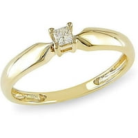 קראט T.W. טבעת סוליטייר יהלום חתוכה בנסיכה ב 10kt זהב צהוב