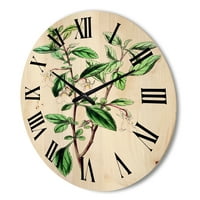 מעצב את 'צמחים עלים ירוקים עתיקים VII' שעון קיר מסורתי