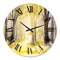 מעצב את 'שמש בהירה דרך עצי היער, שעון קיר מסורתי