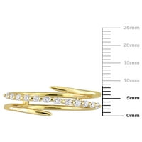 Miabella's Carat T.W. יהלום 10KT טבעת נישואין סליל זהב צהוב