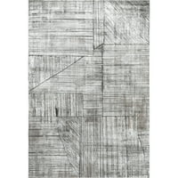 שטיח שטח פסים גיאומטרי של נולום הלן, 5 '8', אפור