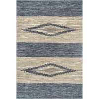 Nuloom Farren שטיח שטיח עור יהלום ארוג יד, 6 '9', אפור